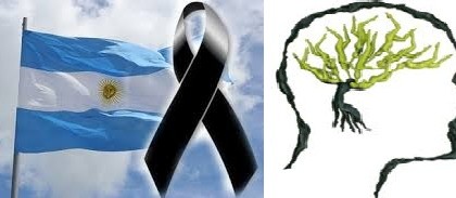 Bandera argentina y luto raices